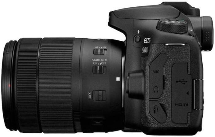 Canon EOS DSLR with lens