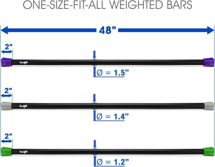 Yes4All Total Body Workout Weighted Bar, Resistance Ban Keyword: Weighted Bar