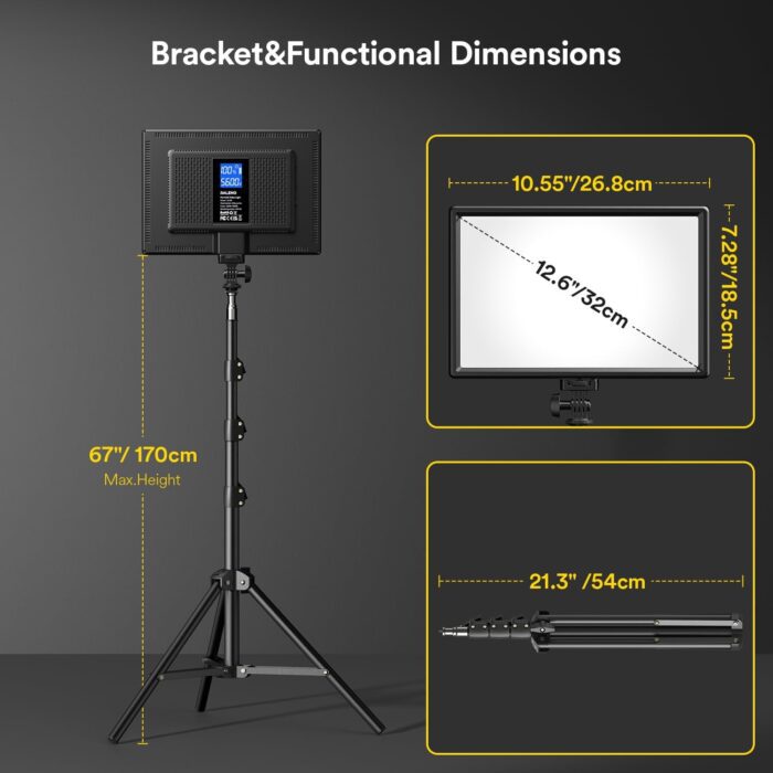 RALENO, LED Video Light, 75inches Stand Light