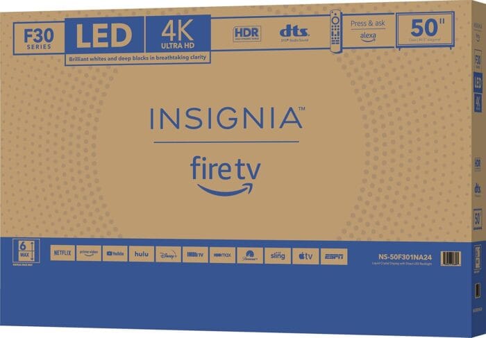 INSIGNIA 50-inch Class F30 Series LED 4K UHD Smart Fire: keyword is "INSIGNIA