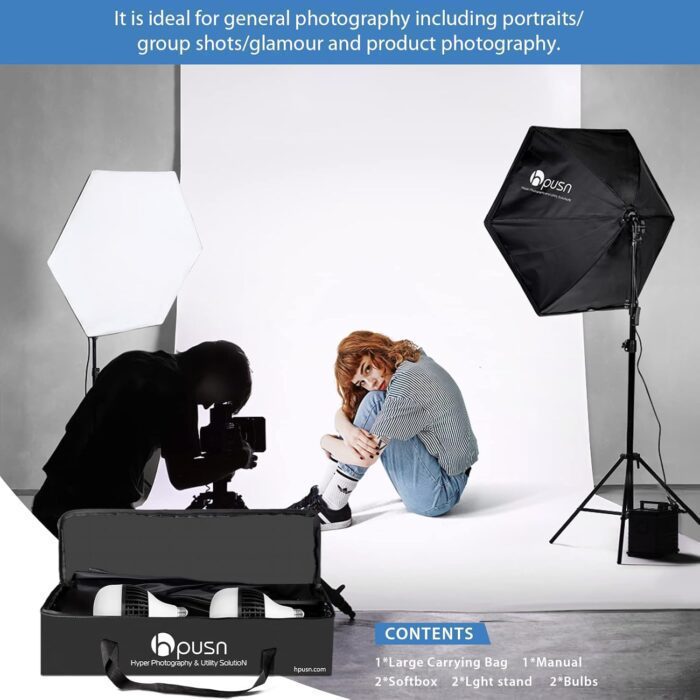 HPUSN Softbox Photography Lighting Kit