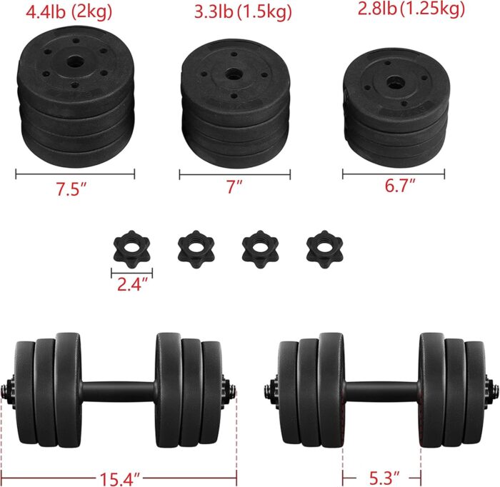 Yaheetech Adjustable Dumbbells Weight Set