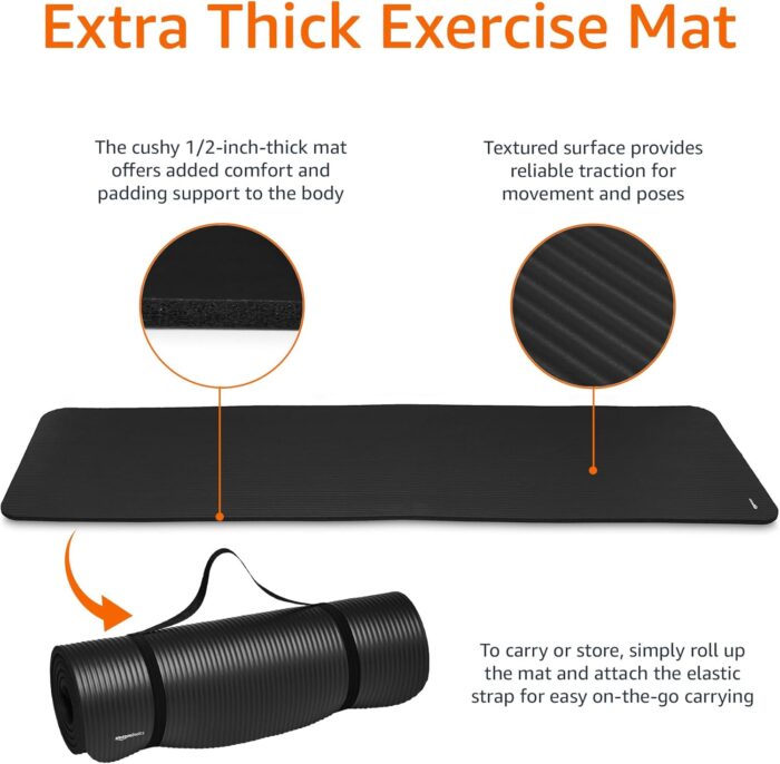 Amazon Basics 1/2 Inch Extra Thick Exercise Yoga Mat