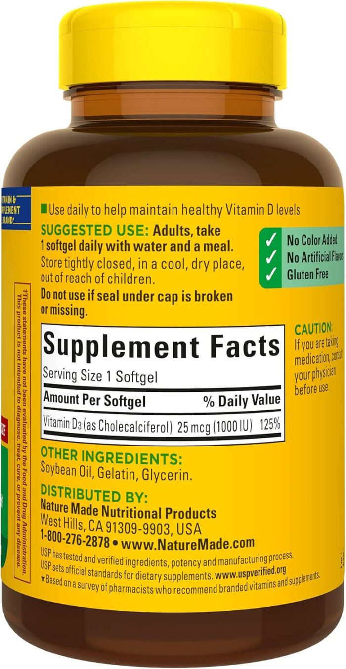 Nature Made Vitamin D3 1000 IU (25 mcg)