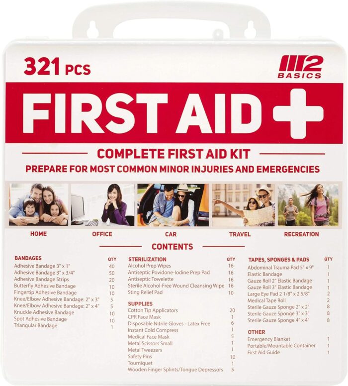 keyword: M2 BASICS Complete 321 Piece Emergency First Aid Kit