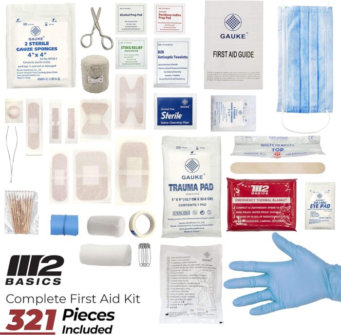 keyword: M2 BASICS Complete 321 Piece Emergency First Aid Kit