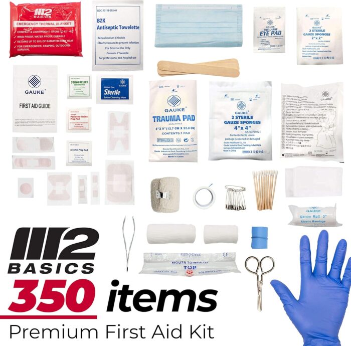 keyword: M2 BASICS Professional 350 Piece Emergency First Aid Kit