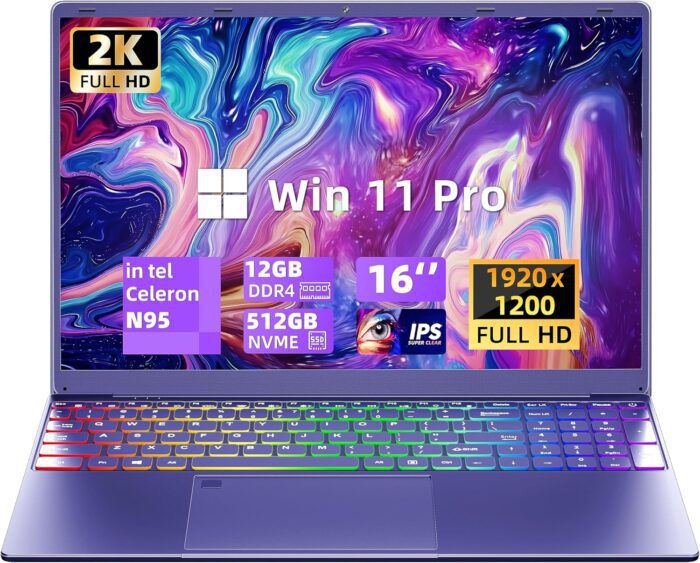 keyword: Rumtuk 16" Purple Gaming Lap