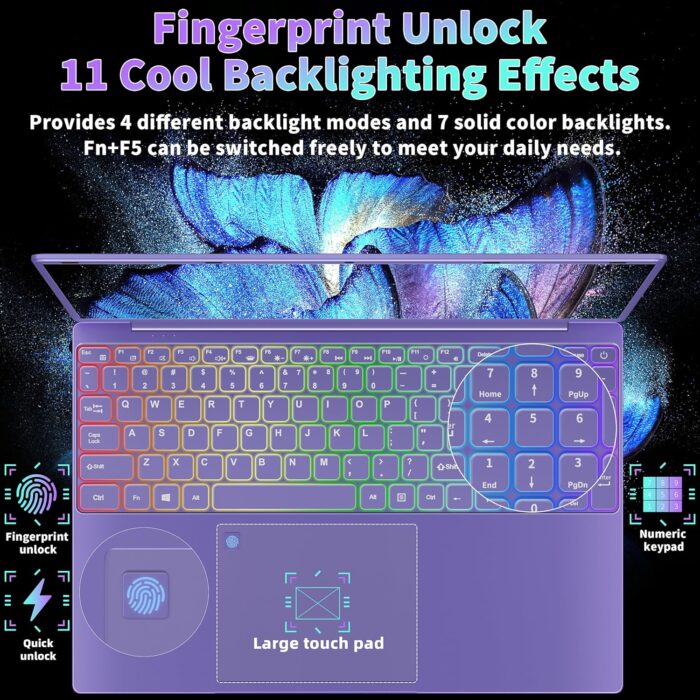 keyword: Rumtuk 16" Purple Gaming Lap